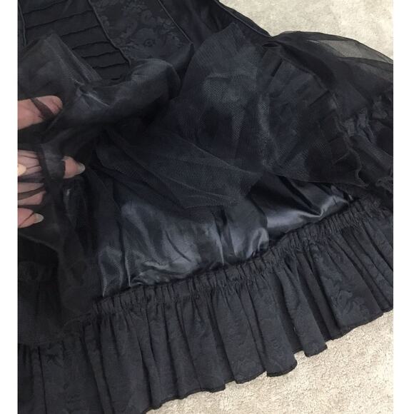 TRIPP NYC Daang Goodman Corset Tutu Pleated Gothic Black Dress  Sz L - Picture 5 of 12